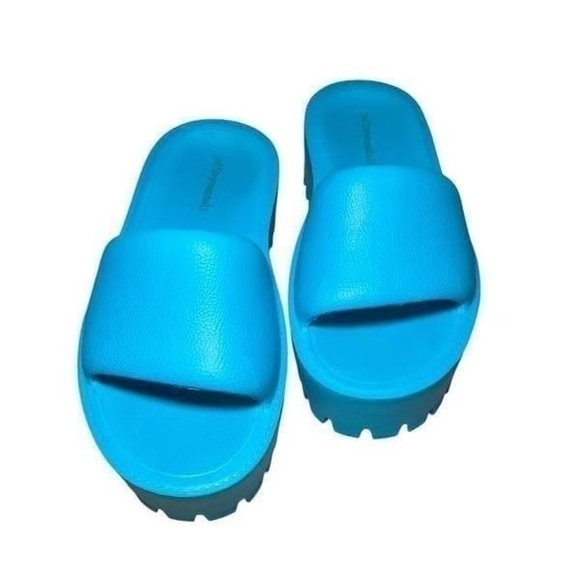 Jeffrey Campbell aqua bae blue platform sandals 8 - Picture 2 of 5